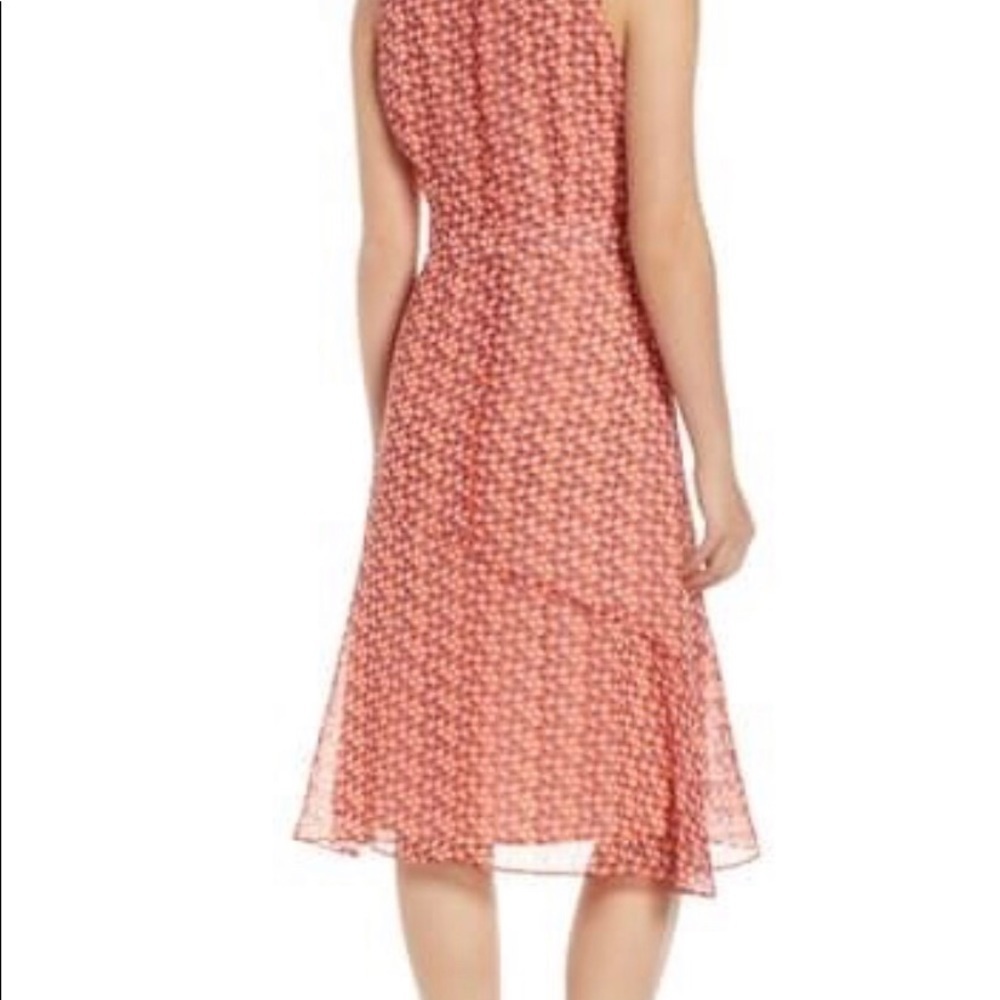SAM EDELMAN Ditsy A-Line sleeveless dress. Coral color. Size 8 - Picture 2 of 6